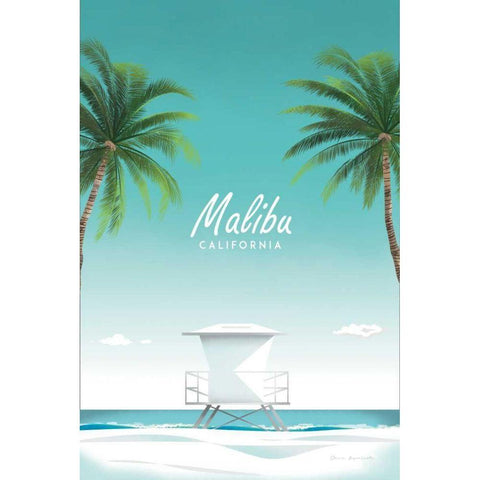Malibu Black Modern Wood Framed Art Print with Double Matting by Escalante, Omar