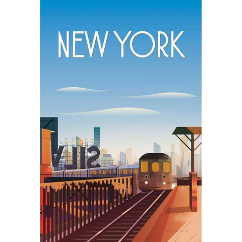 New York City White Modern Wood Framed Art Print by Escalante, Omar