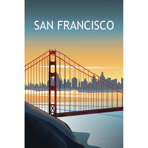 San Francisco II Gold Ornate Wood Framed Art Print with Double Matting by Escalante, Omar