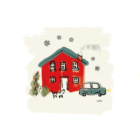Winter Village VII Black Modern Wood Framed Art Print by York, Leah