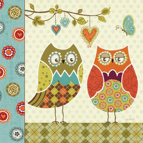 Owl Wonderful I White Modern Wood Framed Art Print with Double Matting by Audit, Lisa