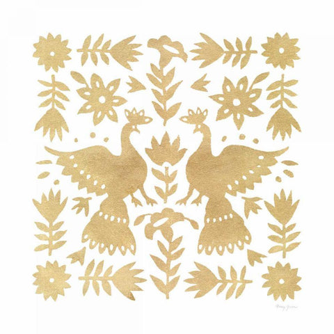 Otomi Elegance II Gold Ornate Wood Framed Art Print with Double Matting by Green, Nancy