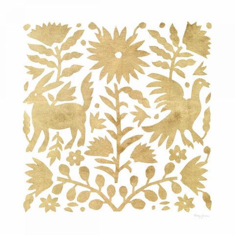 Otomi Elegance III White Modern Wood Framed Art Print with Double Matting by Green, Nancy