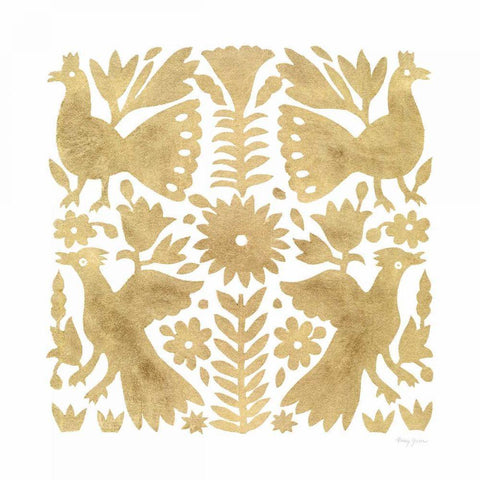 Otomi Elegance IV White Modern Wood Framed Art Print with Double Matting by Green, Nancy