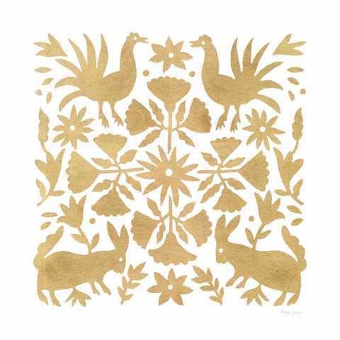 Otomi Elegance V Black Ornate Wood Framed Art Print with Double Matting by Green, Nancy