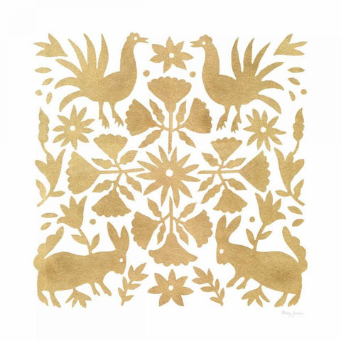 Otomi Elegance V Black Modern Wood Framed Art Print with Double Matting by Green, Nancy