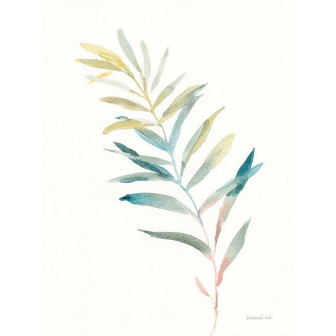 Greenery II White Modern Wood Framed Art Print by Nai, Danhui