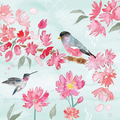 Flowers and Feathers IV White Modern Wood Framed Art Print by June, Dina