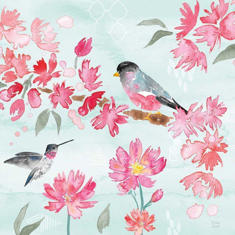 Flowers and Feathers IV White Modern Wood Framed Art Print with Double Matting by June, Dina