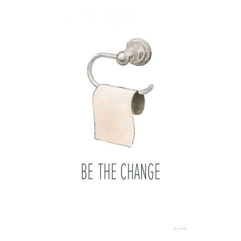 Be the Change Navy Black Modern Wood Framed Art Print with Double Matting by Wiens, James