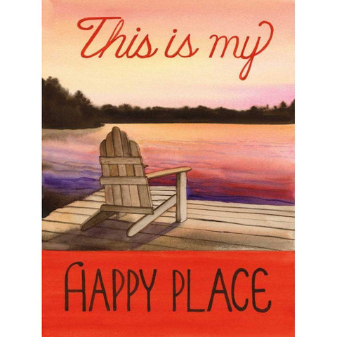 This is my Happy Place Black Modern Wood Framed Art Print with Double Matting by McKenna, Kathleen Parr