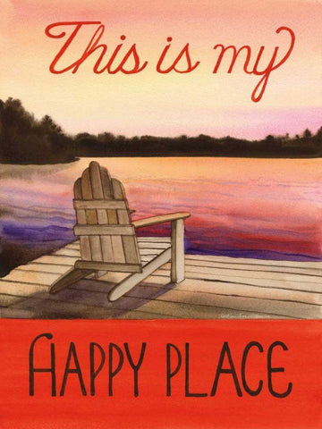 This is my Happy Place Black Ornate Wood Framed Art Print with Double Matting by McKenna, Kathleen Parr