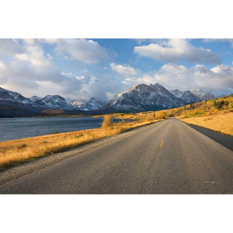 Going To The Sun Road Black Modern Wood Framed Art Print with Double Matting by Majchrowicz, Alan