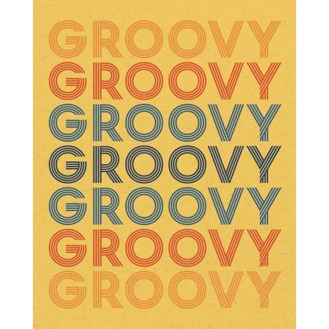 Retro Words I White Modern Wood Framed Art Print by Wild Apple Portfolio