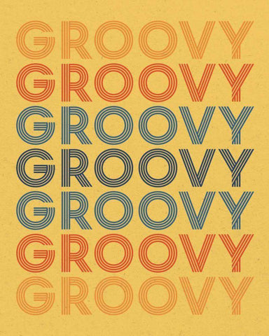 Retro Words I Black Ornate Wood Framed Art Print with Double Matting by Wild Apple Portfolio