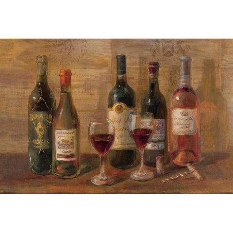 Wine Tasting White Modern Wood Framed Art Print by Nai, Danhui