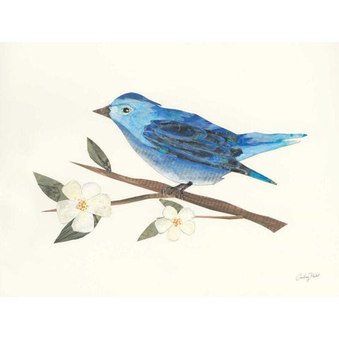 Birds and Blossoms II Black Modern Wood Framed Art Print by Prahl, Courtney