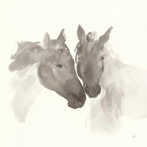 Nuzzling II White Modern Wood Framed Art Print by Paschke, Chris