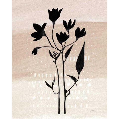 Jasmine Delight II Neutral Crop Black Modern Wood Framed Art Print with Double Matting by Mack, Lynn