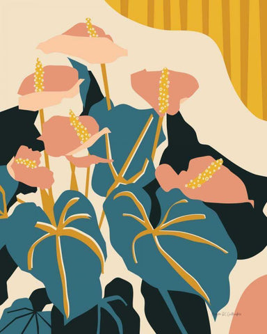 Anthurium White Modern Wood Framed Art Print with Double Matting by Gallagher, Megan