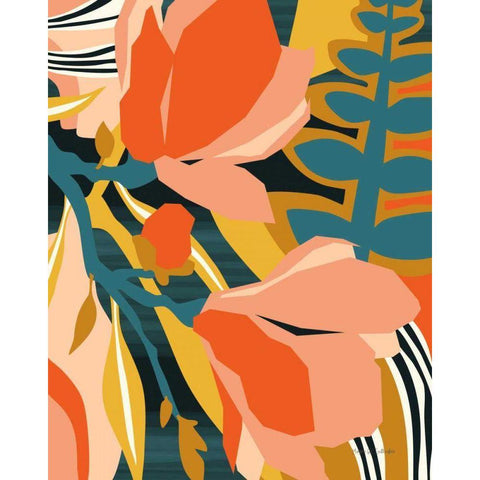 Blossoming Black Modern Wood Framed Art Print by Gallagher, Megan