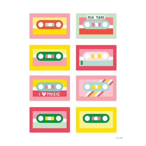 Lets Listen to Music III White Modern Wood Framed Art Print by Kelle, Ann