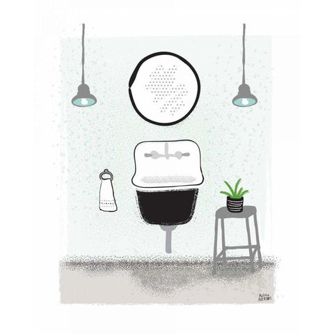 Bold Bath II Neutral Black Modern Wood Framed Art Print with Double Matting by Averinos, Melissa