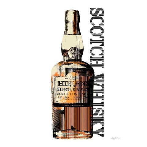 Scotch Whisky White Modern Wood Framed Art Print by Tillmon, Avery