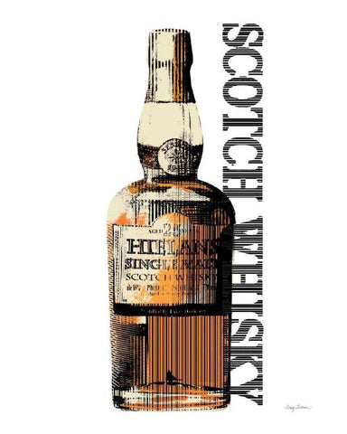 Scotch Whisky Black Ornate Wood Framed Art Print with Double Matting by Tillmon, Avery