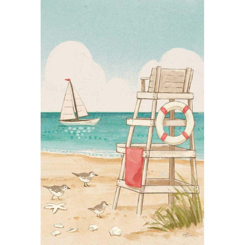 Beach Time III Vertical NW Black Modern Wood Framed Art Print by Penner, Janelle