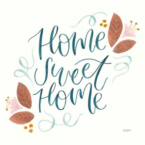 Home Sweet Home I White Modern Wood Framed Art Print with Double Matting by Jackson, Jenaya