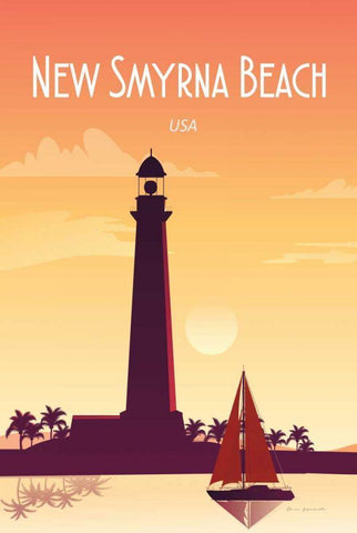 New Smyrna Beach Black Ornate Wood Framed Art Print with Double Matting by Escalante, Omar