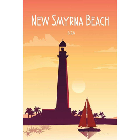 New Smyrna Beach White Modern Wood Framed Art Print by Escalante, Omar