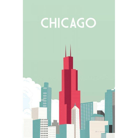 Chicago White Modern Wood Framed Art Print by Escalante, Omar