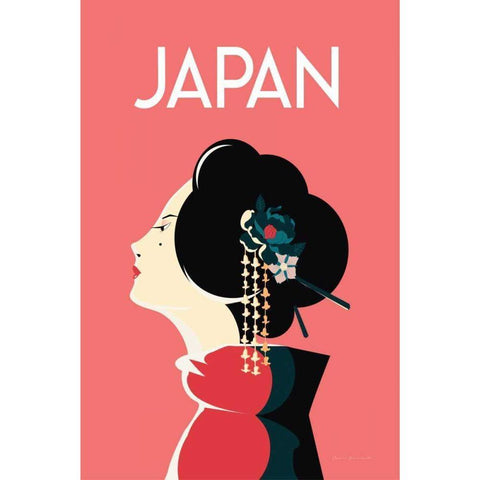 Japan White Modern Wood Framed Art Print by Escalante, Omar