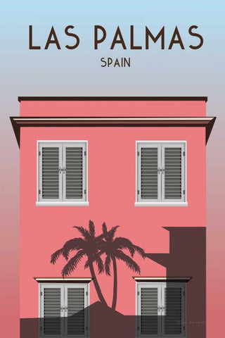 Las Palmas White Modern Wood Framed Art Print with Double Matting by Escalante, Omar