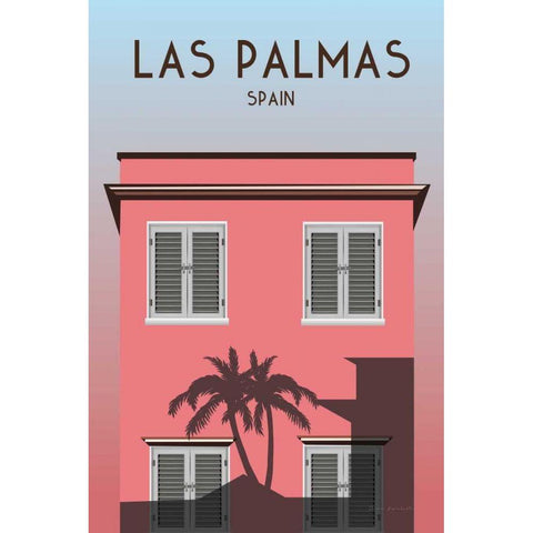 Las Palmas White Modern Wood Framed Art Print by Escalante, Omar