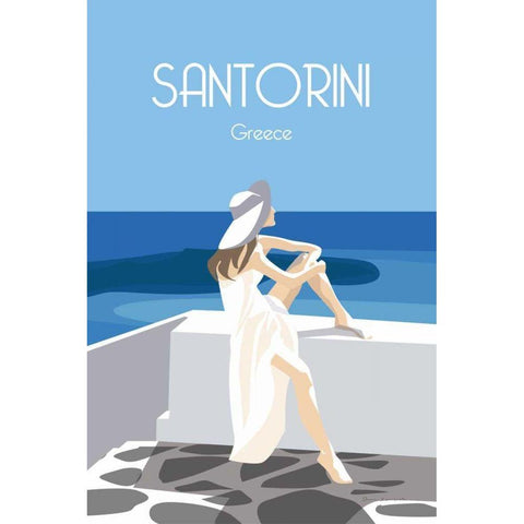 Santori White Modern Wood Framed Art Print by Escalante, Omar