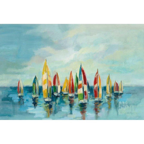 Regatta Black Modern Wood Framed Art Print with Double Matting by Vassileva, Silvia