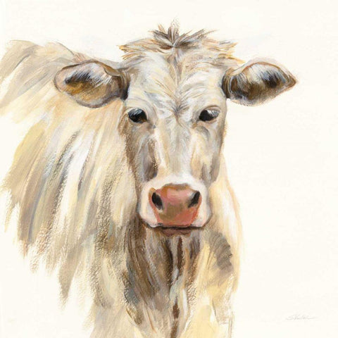 White Cow White Modern Wood Framed Art Print by Vassileva, Silvia