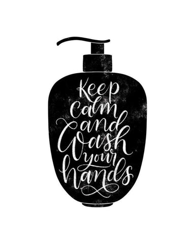 Wash Your Hands II Black Ornate Wood Framed Art Print with Double Matting by Thorns, Becky