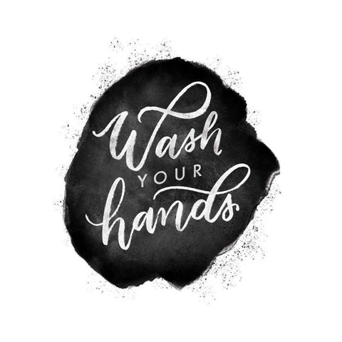 Wash Your Hands V White Modern Wood Framed Art Print by Thorns, Becky