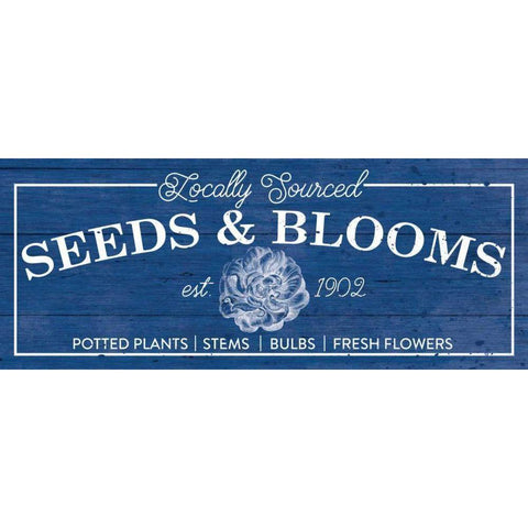 Flower Market II Classic Blue Black Modern Wood Framed Art Print with Double Matting by Wild Apple Portfolio