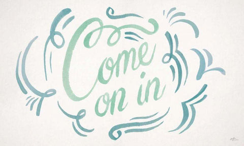 Come On In II White Modern Wood Framed Art Print with Double Matting by Penner, Janelle