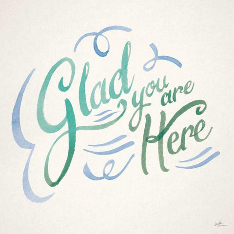 Glad You are Here I White Modern Wood Framed Art Print by Penner, Janelle