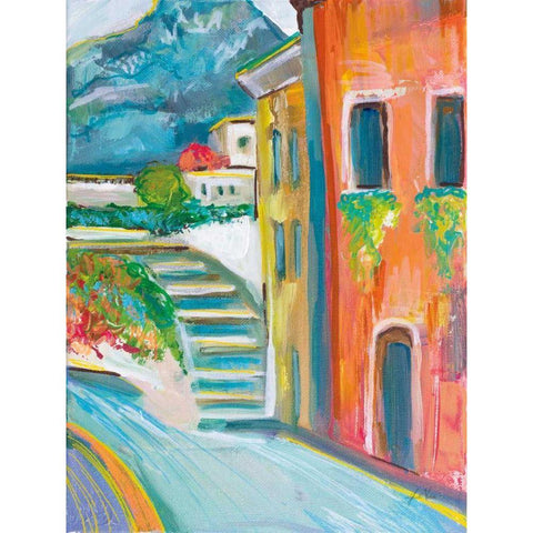 Positano II Black Modern Wood Framed Art Print with Double Matting by Vertentes, Jeanette