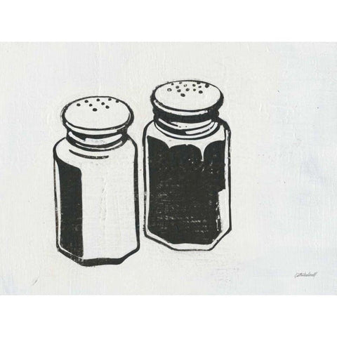 Retro Salt and Pepper White Modern Wood Framed Art Print by Lovell, Kathrine