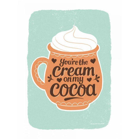 Cream on My Cocoa White Modern Wood Framed Art Print by Snowdon, Alexandra