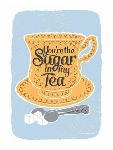 Sugar in My Tea White Modern Wood Framed Art Print with Double Matting by Snowdon, Alexandra