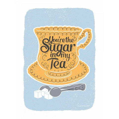 Sugar in My Tea Gold Ornate Wood Framed Art Print with Double Matting by Snowdon, Alexandra